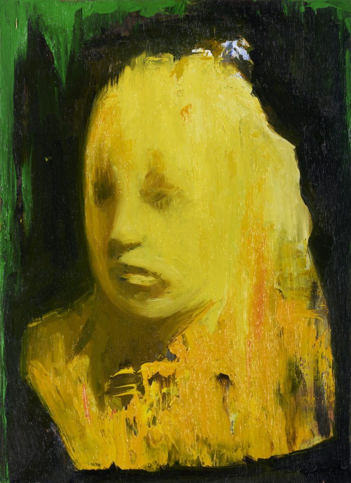 Karine Hoffman_Possessed, 2025, huile sur bois, 16 x 22 cm